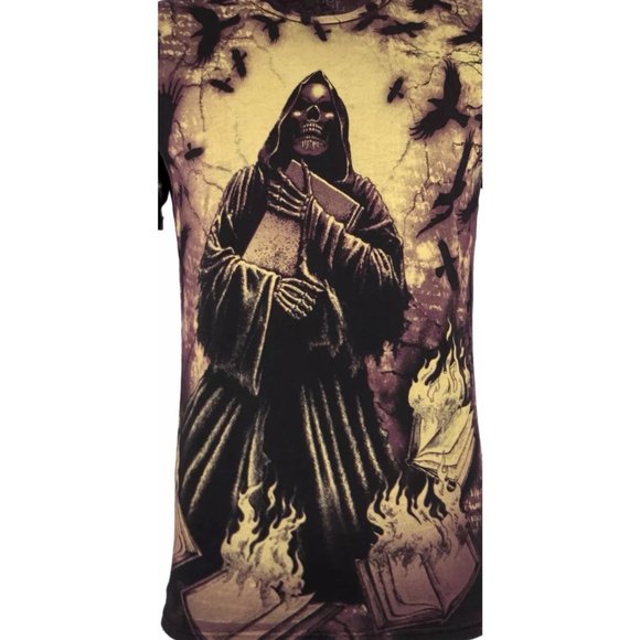 Rebel Saint By Affliction Men's T-shirt DEATH Biker Skull Tattoo S-5XL - Picture 6 of 7